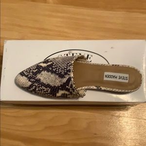 Gently used Snake print mules